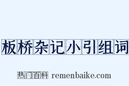 板桥杂记小引组词是什么意思的图片